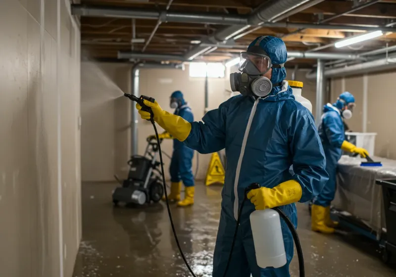 Basement Sanitization and Antimicrobial Treatment process in New Pekin, IN